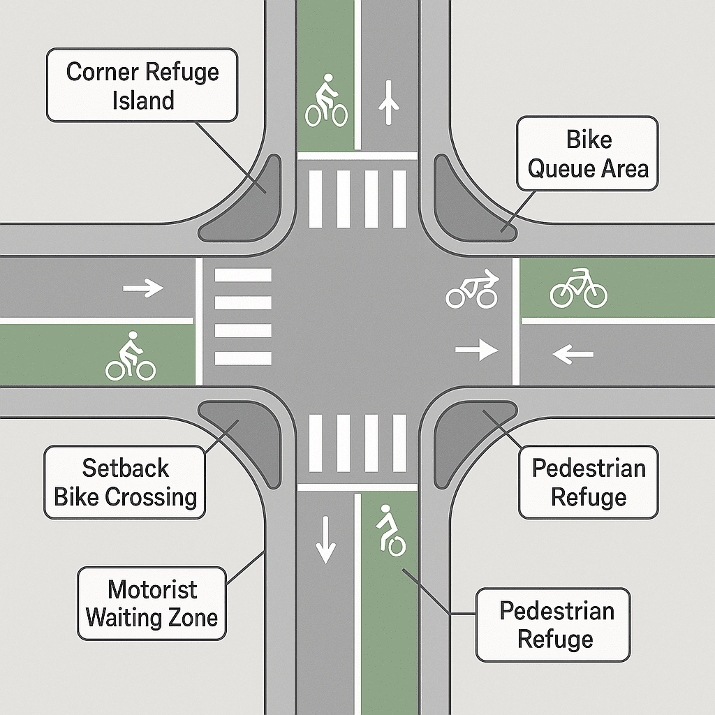 Dutch-Style Protected Intersections: Safeguarding Cyclists & Pedestrians