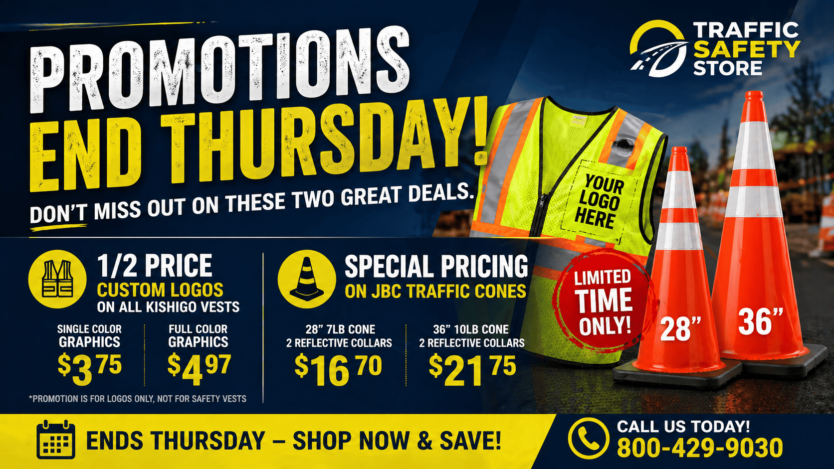 Vest Logo Sale & JBC Cone Sale End Thursday – Buy now!