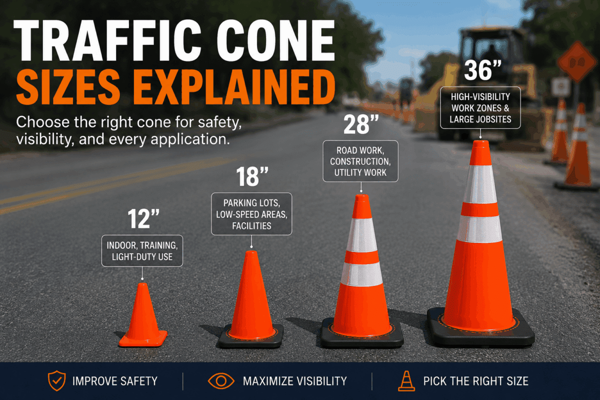 Traffic Cone Sizes Explained: 12”, 18”, 28” & 36” Cones